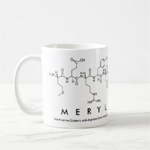 Caneca do nome do peptide de Meryl