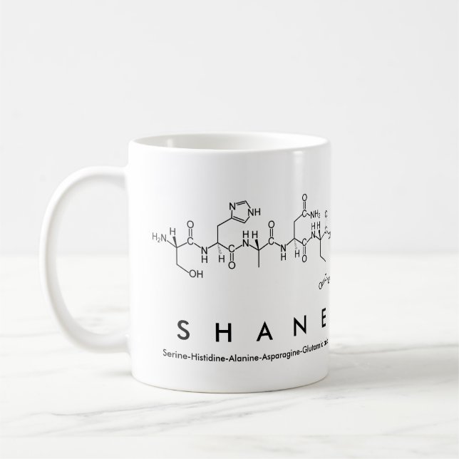 Caneca do nome do peptide de Shane (Esquerda)
