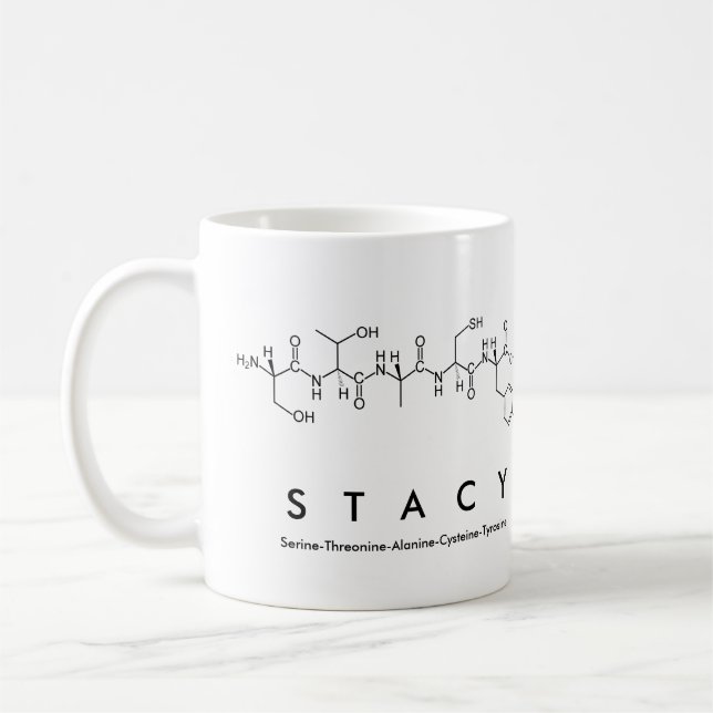 Caneca do nome do peptide de Stacy (Esquerda)