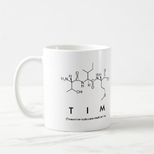 Caneca do nome do peptide de Tim