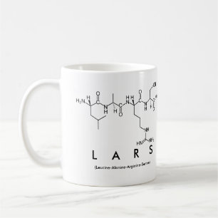 Caneca do nome do peptide do Lars