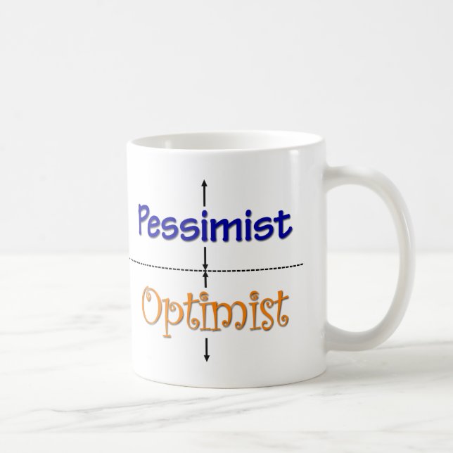 Caneca do Optimista-Pessimista (Direita)
