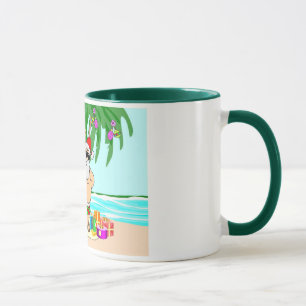 Caneca do papai noel da praia