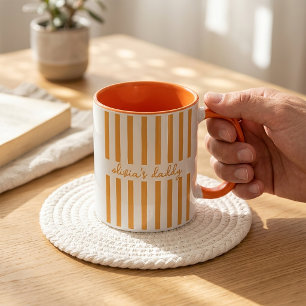 Caneca do Papai Personalizada Listrada Nomes dos F
