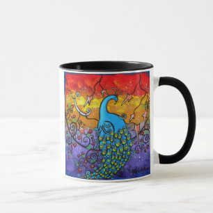 Caneca do pavão do encantamento