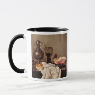 Caneca Do pequeno almoço vida ainda (óleo no painel)