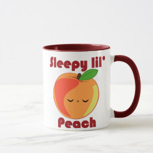 Caneca do pêssego de Kawaii Lil sonolento'