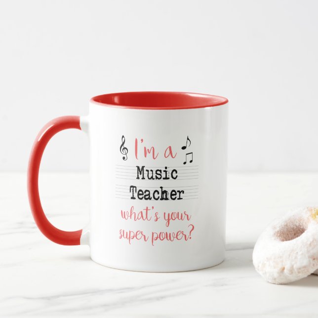 Caneca do poder super de professor de música (Com Donut)