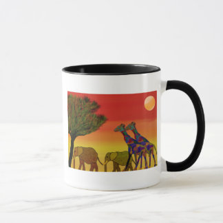 Caneca do por do sol da selva