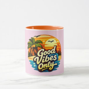 Caneca do Pôr do Sol Retro Vibrações Positivas