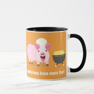 Caneca do porco do vegetariano