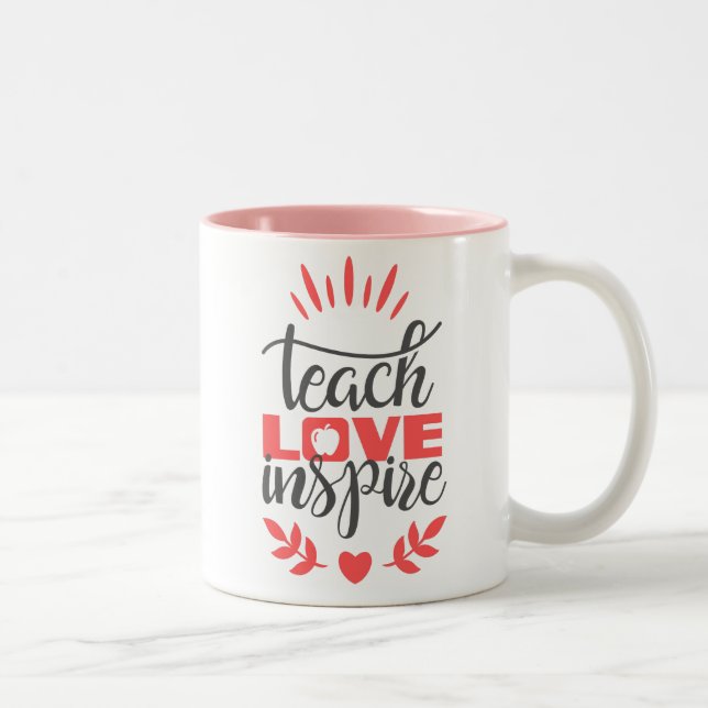 Caneca do professor - ensine o amor inspiram - (Direita)