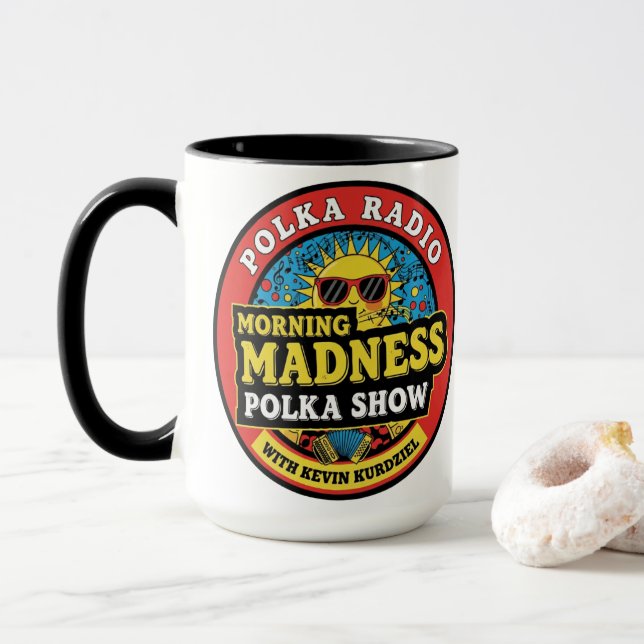 Caneca do Programa de Polca Morning Madness (Com Donut)
