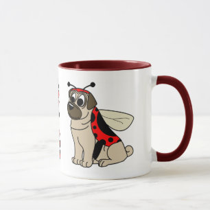 Caneca do Pug do amor dos desenhos animados