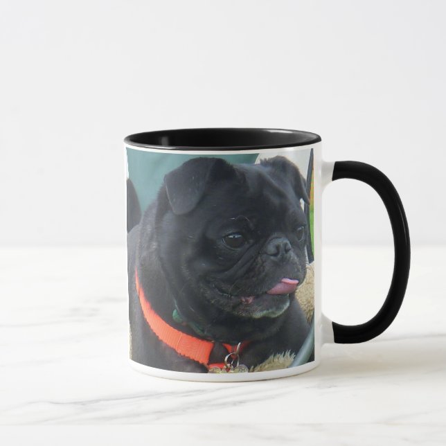 caneca do pug do rasta (Direita)