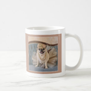 Caneca do Pug do tutu por Pugs e por beijos