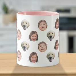 Caneca do rosto da família fofa personalizada com