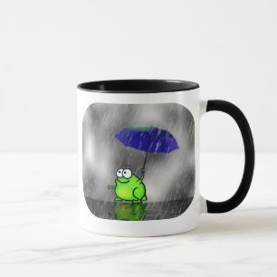 Caneca do sapo do dia chuvoso