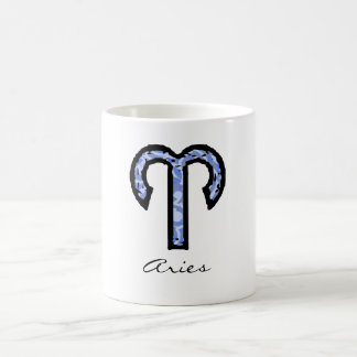 Caneca do símbolo do Aries (estilo 1_blue)