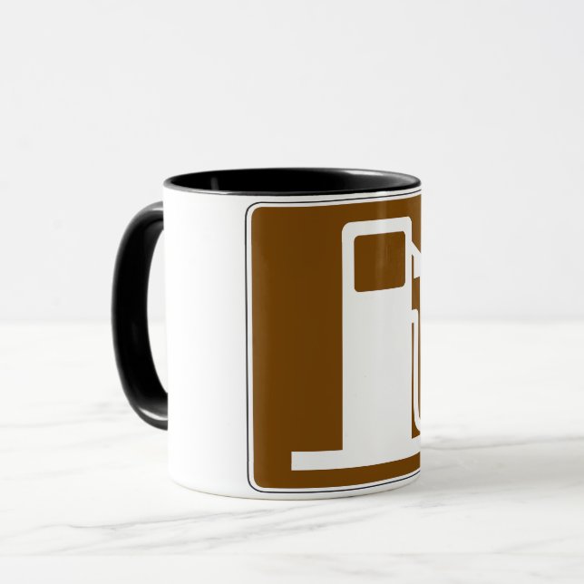 Caneca do sinal de estrada da gasolina (Frente Esquerda)