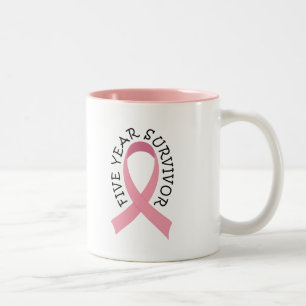 Caneca do sobrevivente do cancro da mama de 5 anos