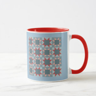 Caneca do teste padrão da edredão do demonstrado