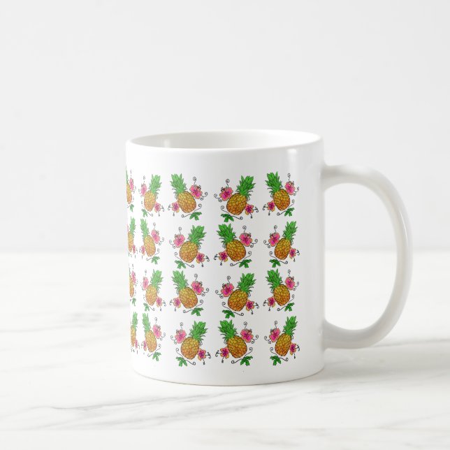 Caneca do teste padrão | do abacaxi (Direita)
