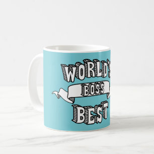 Caneca do texto da tipografia do chefe do mundo a