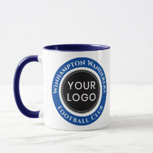 Caneca do Time de Futebol Azul e Branco