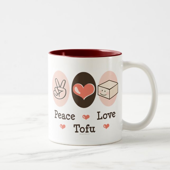 Caneca do Tofu do amor da paz (Direita)