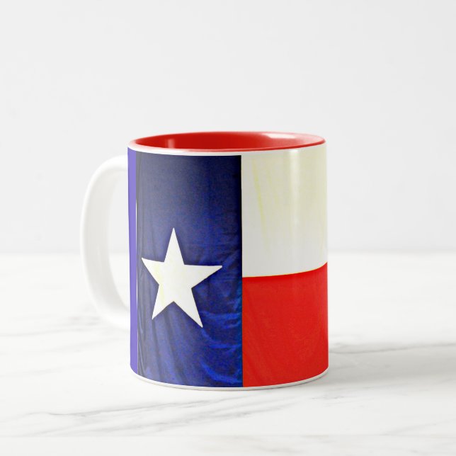 Caneca do tom da bandeira dois de Texas (Frente Esquerda)