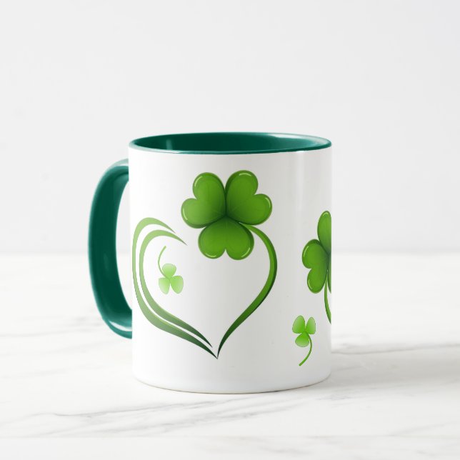 Caneca do Trevo do Dia de São Patrício (Frente Esquerda)