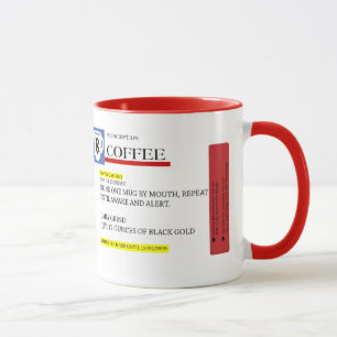 Caneca do viciado de cafeína da prescrição do c