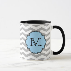 Caneca do ziguezague de Chevron do monograma