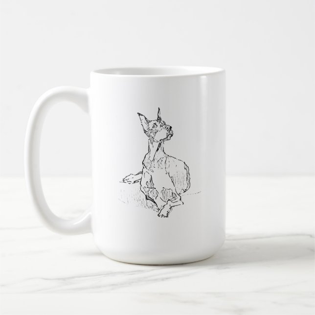Caneca Doberman – Caneca de Café Minimalista para  (Esquerda)