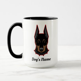 Caneca Doberman Pinscher Adicione Nome Gift Coffee Mug