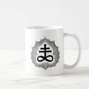 Caneca dobro do branco de Sigil do Brimstone de