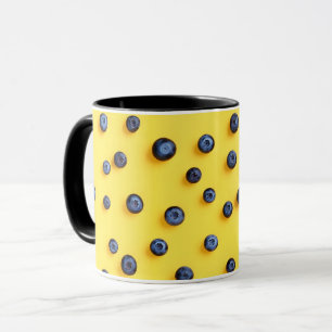 Caneca Doce Comida Frutífera Cartoon Fofa Padrão Mirtilo 