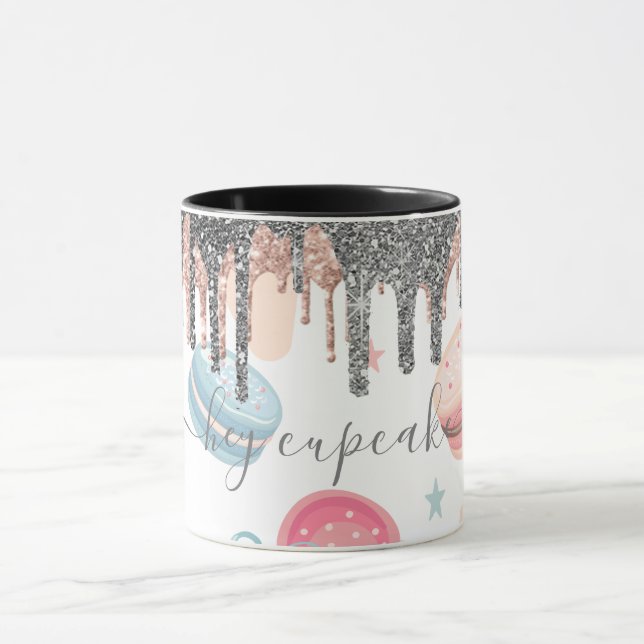 Caneca Doce Doces De Glitter Moderno De Prata (Centro)