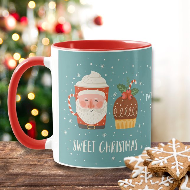 Caneca Doce Papais noeis Fofos de Natal Personalizados Mo (Criador carregado)