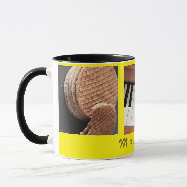 Caneca Doce Stroopwafel Piano Mug — Presente para Mãe (Esquerda)