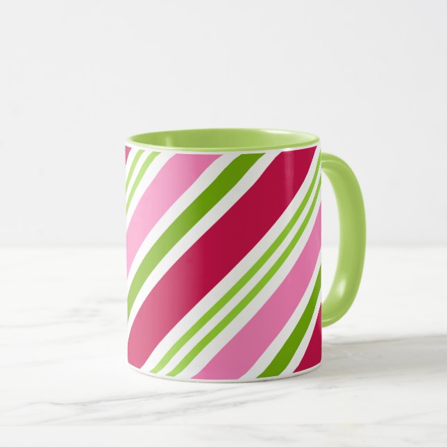 Caneca Doces de Natal Stripes Café Mug Gift (Frente Esquerda)