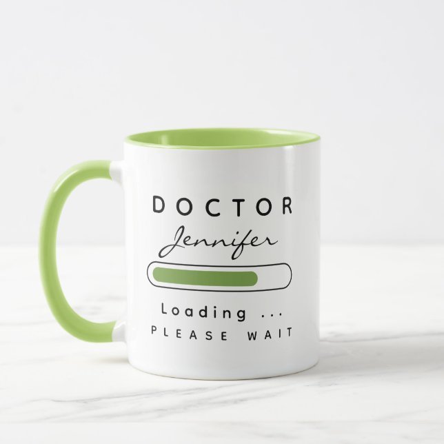 Caneca DOCTOR [Nome] Carregando Verde e Branco (Esquerda)
