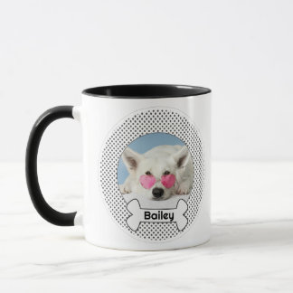 Caneca Dog and Bone Custom Name and Photo