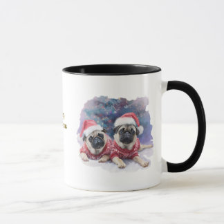 Caneca Dog Lovers Christmas Coffee Mug/Pug