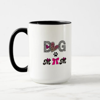 Caneca Dog Mom Leopard Heart - Presente para Mãe A
