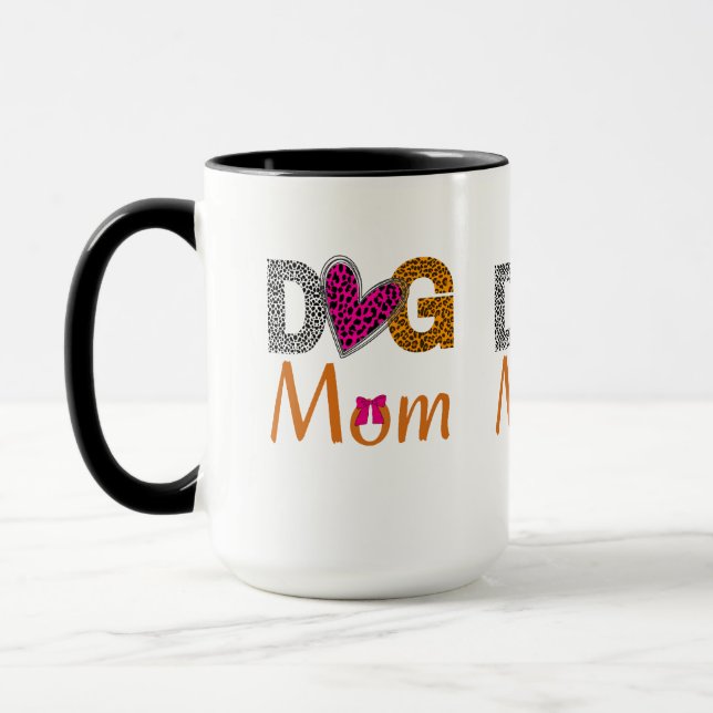 Caneca Dog Mom Leopard Print/Trending Dog  Lover Gift (Esquerda)