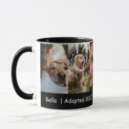 Caneca Dog Mom Photo Collage With Adoption Year