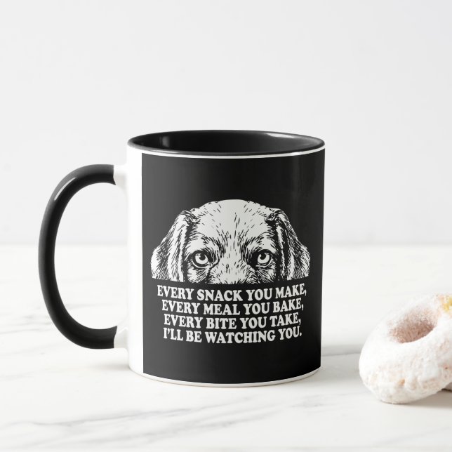 Caneca Dog Watching Snack Meal Bite (Com Donut)