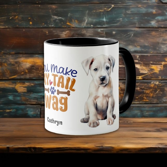 Caneca Dogo Argentino Puppy Você Faz Meu Pano Da Cauda (Criador carregado)